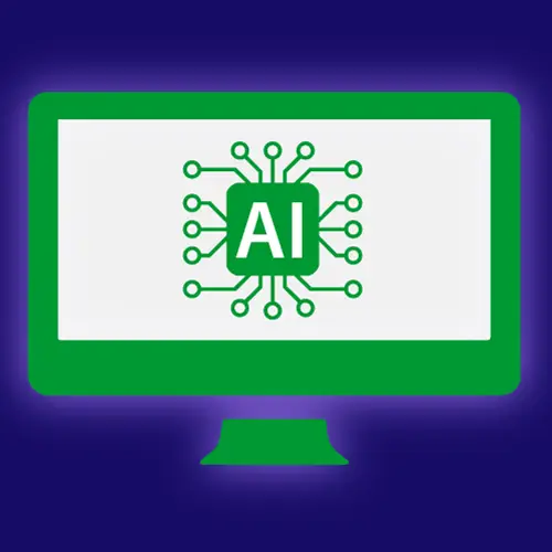 Icon of AI on a computer screen