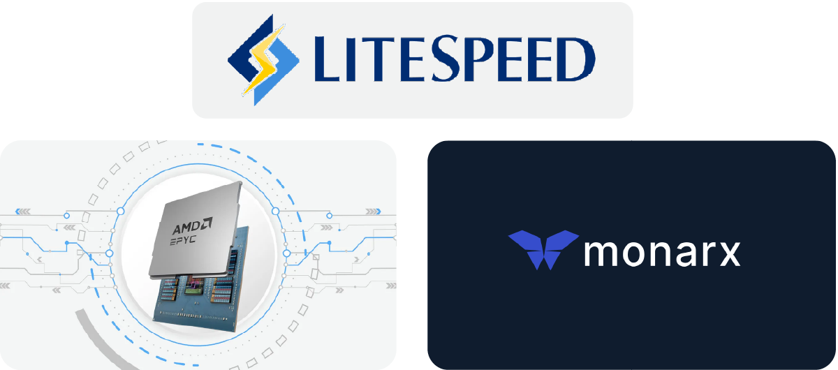 Litespeed, AMD EPYC, monark logos