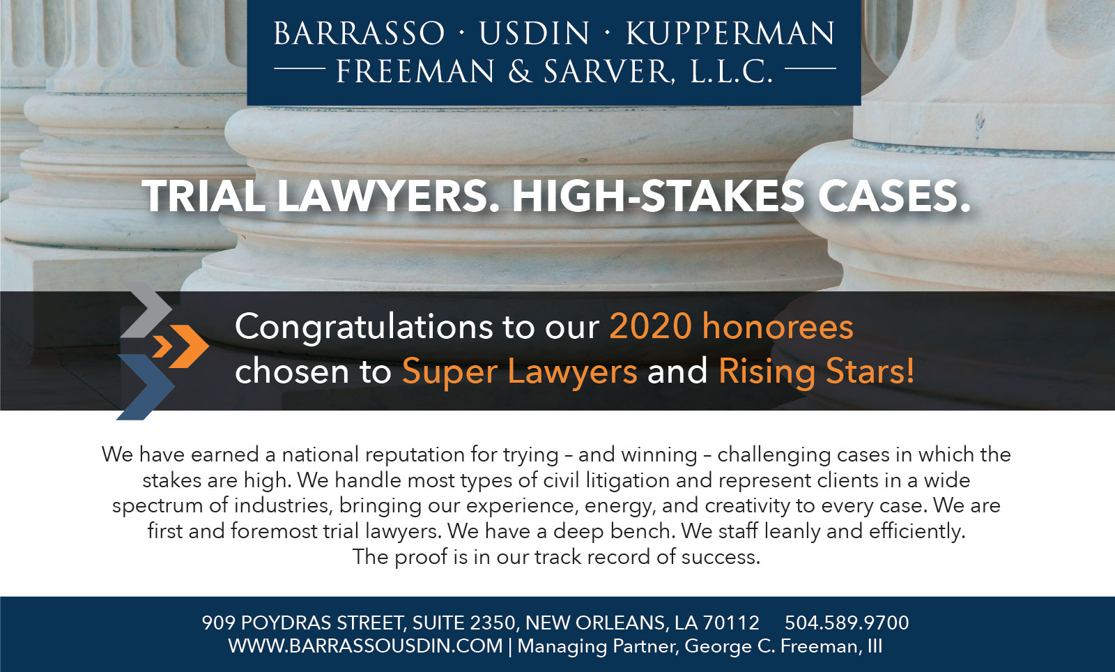 Barrasso, Usdin, Kupperman, Freeman & Sarver advertisement
