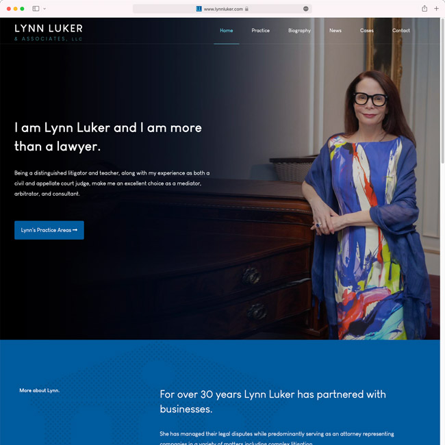 Lynn Luker website screen shot